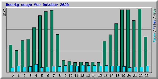 Hourly usage for October 2020