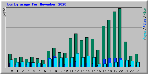 Hourly usage for November 2020