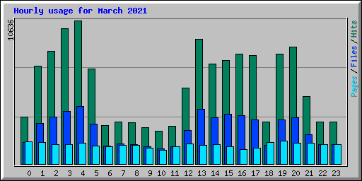 Hourly usage for March 2021