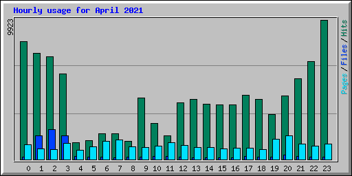 Hourly usage for April 2021